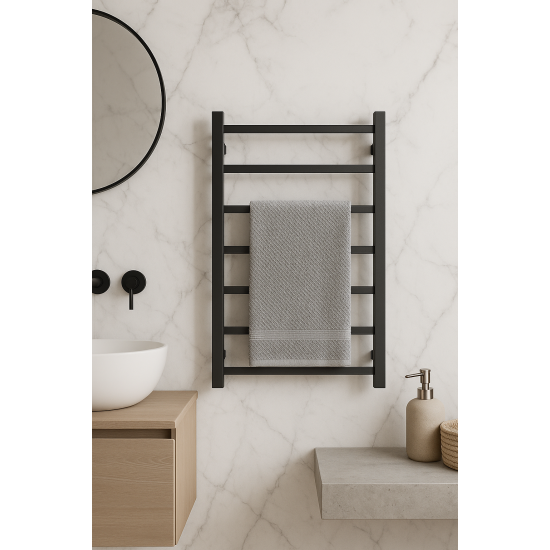 750Hx500Wx120D Gunmetal Grey Electric Heated Towel Rack 7 Bars 750Hx500Wx120D Gunmetal Grey Electric Heated Towel Rack 7 Bars